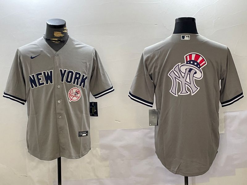 Men New York Yankees Blank Grey Game 2024 Nike MLB Jersey style 10277->new york yankees->MLB Jersey